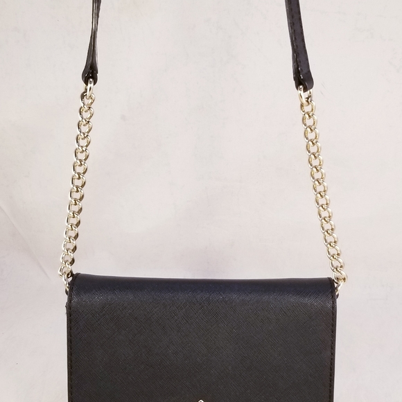 KATE SPADE NEW YORK DESIGNER MINIT PURSE GOLD CHAIN CROSSBODY TEXTURED LEATHER - Picture 8 of 9